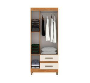 Clóset 3 puertas 2 cajones Porto café/beige 180x75x40 cm