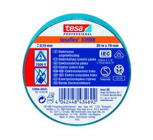 Cinta eléctrica aislante PVC 15 mm 20 m x 19 mm azul