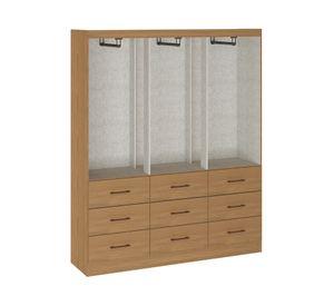 Clóset 6 puertas 9 cajones roble Dakar 182x150x40 cm