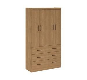 Clóset 4 puertas 6 cajones roble Dakar 182x100.4x40 cm