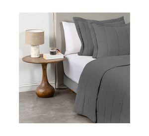 Quilt liso Block gris 2 plazas