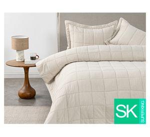 Quilt Liso Block beige Súper King