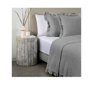 Quilt Liso Ruffle gris King