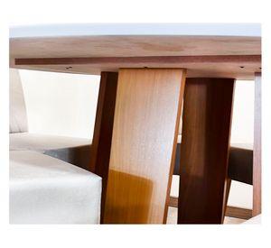 Comedor 6 sillas Esencia beige 80x135x135 cm