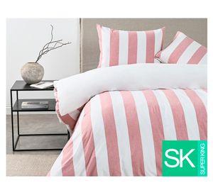 Funda de plumón Stripe Terra rosa súper king