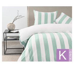Funda de plumón Stripe sage king