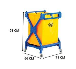 Carro X lavandería azul amarillo 71x65x66 cm