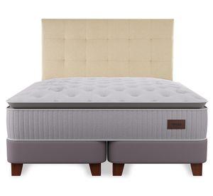 Cama europea Heritage king base dividida + respaldo Design crudo