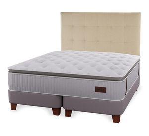 Cama europea Heritage king base dividida + respaldo Design crudo