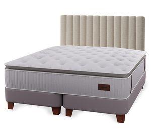 Cama europea Heritage 2 plazas base dividida + respaldo Tubular