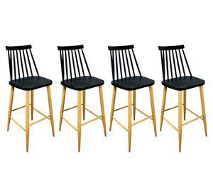 Pack 4 taburetes PP Nórdico Windsor negro