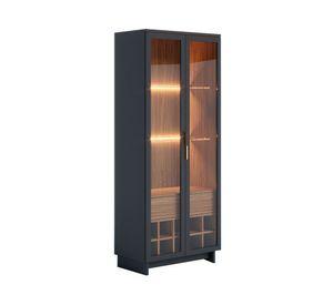 Vitrina Guanabara negro/café 175.6x71.6x40 cm