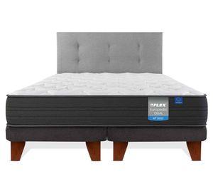 Cama europea Europedic Dual king base dividida + respaldo Royal gris