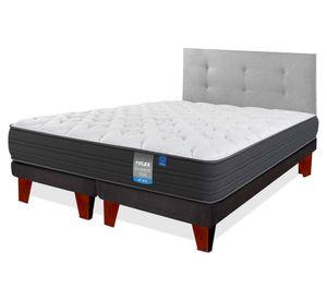 Cama europea Europedic Dual king base dividida + respaldo Royal gris