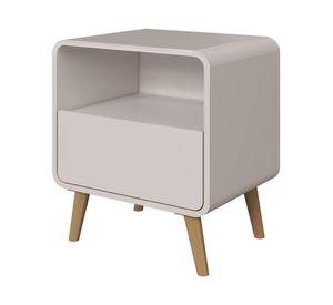 Velador Retro 1 cajón roble claro