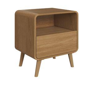 Velador Retro 1 cajón roble oscuro