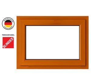 Ventana termopanel Fija PVC 120x70x10 cm roble dorado