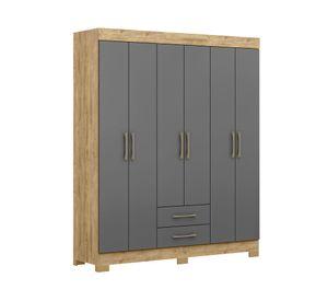 Clóset 6 puertas 2 cajones Escocia gris/café 182x157.2x47 cm
