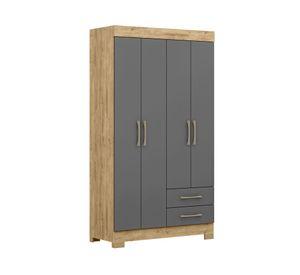 Clóset 4 puertas 2 cajones Escocia gris/café 182x105x47 cm