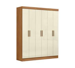 Clóset 6 puertas 2 cajones Holanda café/off white 200x164x47 cm