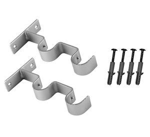 Soporte cortina muro doble satín 19/28mm 2 unidades