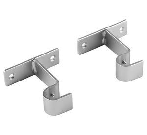 Soporte cortina muro simple satín 19 mm 2 unidades