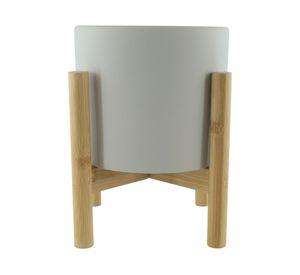 Maceta base madera gris 21 cm