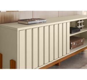 Rack TV 75" Austin blanco marfil/canela