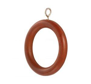 Argolla de cortinas madera 19 mm chocolate 10 un