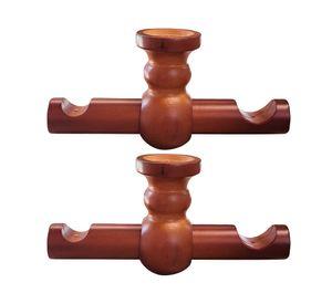 Soporte doble techo 19/28 mm madera chocolate 2 unidades