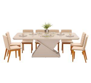 Comedor 8 sillas Sofia 81.5x100x200 cm