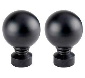 Terminal fierro Bola negro 18 mm 2 unidades