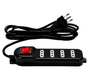 Alargador múltiple 4 posiciones 3 m 10A/250V negro
