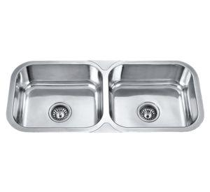 Lavaplatos doble con desagüe 87x38 cm