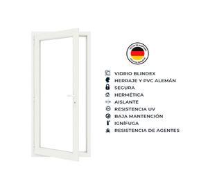 Puerta vidriada PVC termo panel Abatir 200x95x10 cm blanco