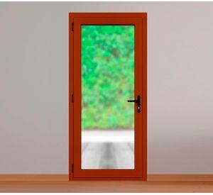 Puerta 95x200 cm PVC alemán termopanel Blindex nogal