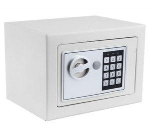 Caja de seguridad con teclado digital blanco 17x17x23.5 cm