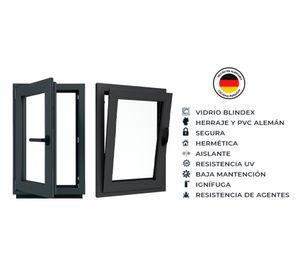 Ventana termopanel Oscilobatiente PVC 70x90x10 cm antracita