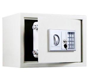 Caja de seguridad con teclado digital blanco 20x20x30 cm