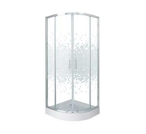 Shower door Curvo Mosaic blanco 80x80 cm