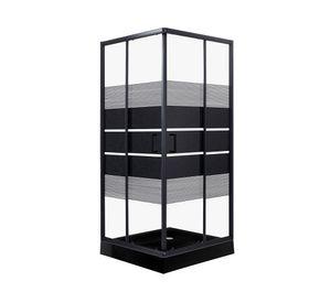 Shower door Recto Style negro 90x90 cm