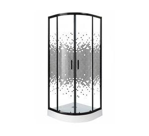 Shower door curvo Mosaic negro 70x70 cm