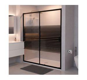 Mampara ajustable ducha Strava negro 160-180 cm