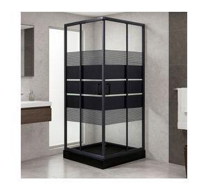 Shower door Recto Style negro 80x80 cm
