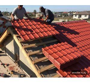 Teja metálica continua Curva terracota 0,4x1075x3660 mm