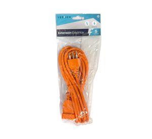 Extensión eléctrica 1 posición 5 m 10A 250V naranjo