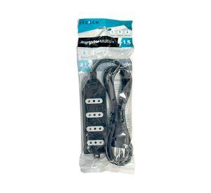 Alargador múltiple sin switch 4 posiciones 1.5 m 10A 250V negro