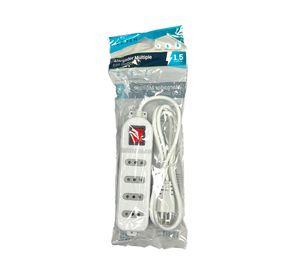 Alargador múltiple 4 posiciones 1.5 m 10A 250V blanco