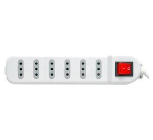 Alargador múltiple 6 posiciones 5 m 10A 250V blanco