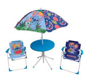 Mesa + 2 sillas con quitasol Stitch